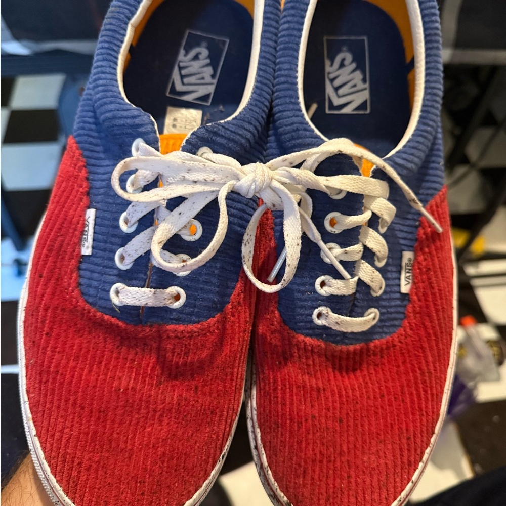 Vans Corduroy Sneakers in Red and Blue